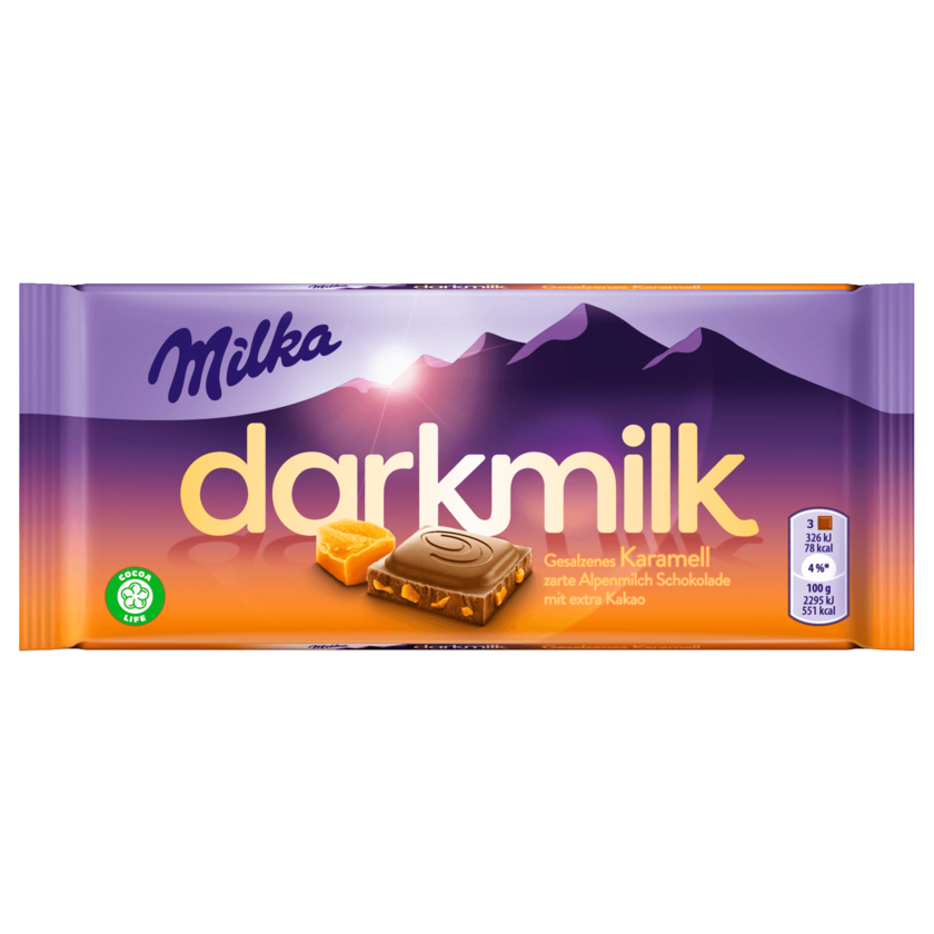 Milka darkmilk Schokolade Gesalzenes Karamell 85g